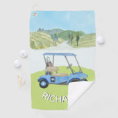 Serviette De Golf Aquarelle personnalisée élégante Nom du panier de (En situation)