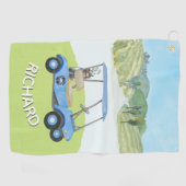 Serviette De Golf Aquarelle personnalisée élégante Nom du panier de (Horizontal)