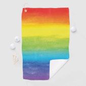 Serviette De Golf Aquarelle Rainbow Pride brillant Vibrant (En situation)