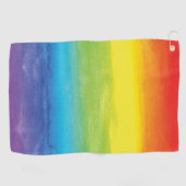 Serviette De Golf Aquarelle Rainbow Pride brillant Vibrant (Horizontal)