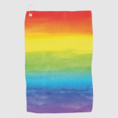 Serviette De Golf Aquarelle Rainbow Pride brillant Vibrant (Devant)