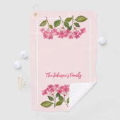 Serviette De Golf Aquarelle rose Hydrangée Lacecaps Illustration (En situation)