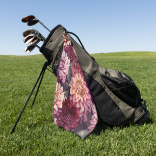 Serviette De Golf Aquarelle Rouge rose Dahlia Motif Design
