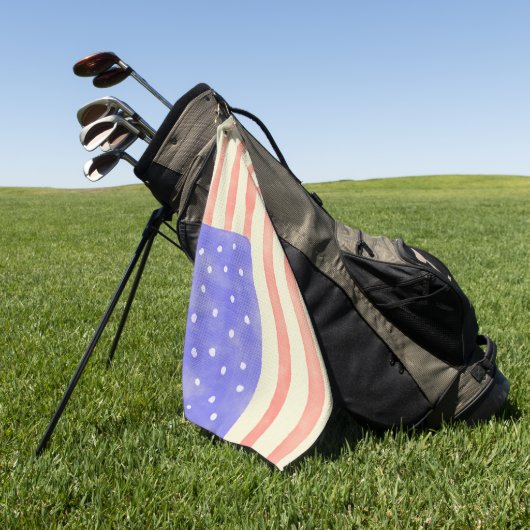 Serviette De Golf Aquarelle rustique USA drapeau américain (Vert)