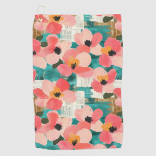 Serviette De Golf Aquarelle vintage Floral Abstrait Motif (4)
