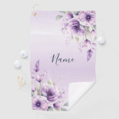 Serviette De Golf Aquarelle violet Floral Golf Towne (En situation)