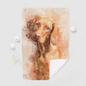 Serviette De Golf Aquarelle Vizsla (En situation)