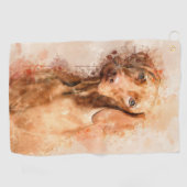 Serviette De Golf Aquarelle Vizsla (Horizontal)