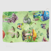 Serviette De Golf Aquarelle Whimsical Mushroom Garden (Horizontal)