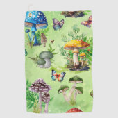 Serviette De Golf Aquarelle Whimsical Mushroom Garden (Devant)