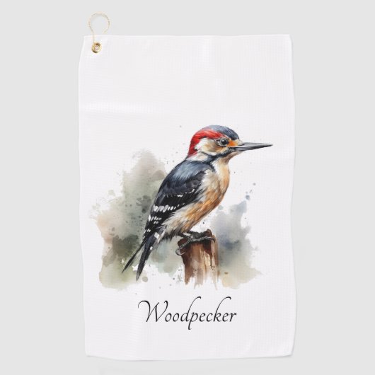 Serviette De Golf Aquarelle Woodland Pic, coutume (Devant)
