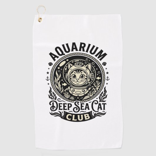 Serviette De Golf Aquarium Chat de mer profond Graphique de chat drô (Devant)