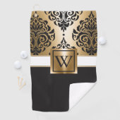Serviette De Golf Arabes noirs et d'or (En situation)