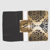 Serviette De Golf Arabes noirs et d'or (Horizontal)