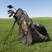 Serviette De Golf Arabes noirs et d'or (Vert)