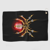 Serviette De Golf Araignée en vapeur noire (Horizontal)