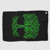 Serviette De Golf Arbre Celtique Vert De Vie (Horizontal)
