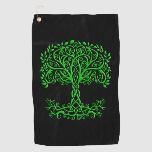 Serviette De Golf Arbre Celtique Vert De Vie (Devant)