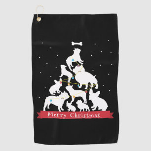 Serviette De Golf Arbre de Noël à Chien-taureau