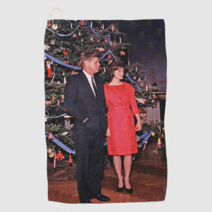 Serviette De Golf Arbre de Noël Président John Kennedy & Jacqueline