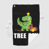 Serviette De Golf Arbre Rex avec boules de Noël - drôles de dinier (En situation)