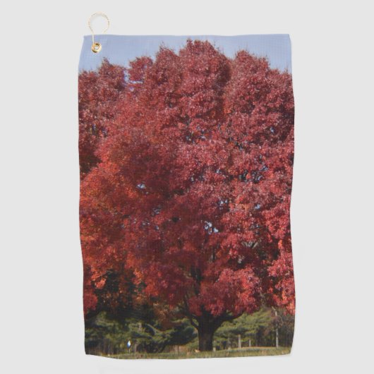 Serviette de golf Arbre Rouge (Devant)
