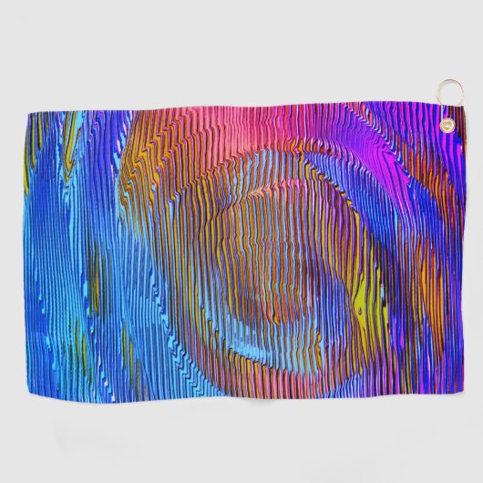 Serviette De Golf Arc-en-ciel en spirale rose avec relief et rayures (Horizontal)