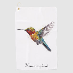 Serviette De Golf Arcs-en-ciel : L'art des colibris, personnalisé