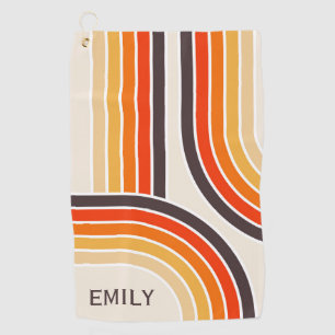 Serviette De Golf Arcs et lignes rétro colorés