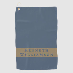 Serviette De Golf Ardoise bleue laiton minimaliste personnalisé homm