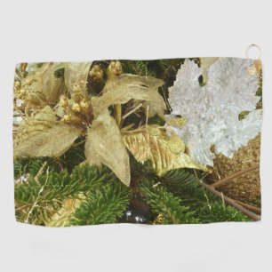 Serviette De Golf Argent et or Noël Arbre II