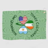 Serviette De Golf Argentine Irlande États-Unis Drapeau Shamrock (Horizontal)