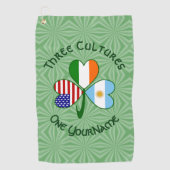 Serviette De Golf Argentine Irlande États-Unis Drapeau Shamrock (Devant)