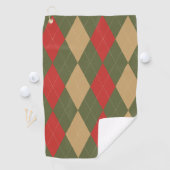 Serviette De Golf Argyle personnalisé – Vert de l'armée, monogramme (En situation)
