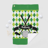 Serviette De Golf Argyle vert personnalisé (En situation)