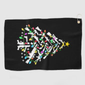 Serviette De Golf Armes de Noël Ornement (Horizontal)