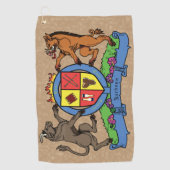 Serviette De Golf Armoiries de barbecue Rampant Bull et Boar (Devant)
