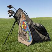 Serviette De Golf Armoiries de barbecue Rampant Bull et Boar (Vert)