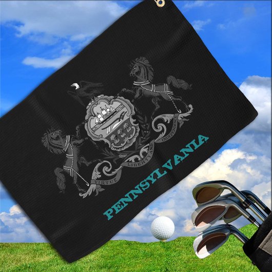 Serviette De Golf Armoiries de Golfing Pennsylvania / drapeau