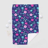 Serviette De Golf Arrière - plan à motif floral mignon (En situation)