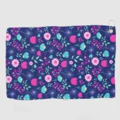 Serviette De Golf Arrière - plan à motif floral mignon (Horizontal)