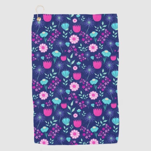 Serviette De Golf Arrière - plan à motif floral mignon (Devant)