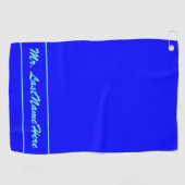 Serviette De Golf Arrière - plan bleu avec l'aigue-marine (Horizontal)