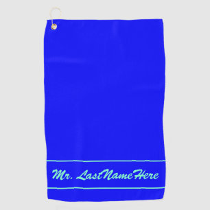 Serviette De Golf Arrière - plan bleu avec l'aigue-marine