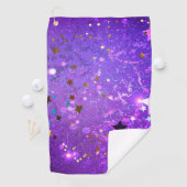 Serviette De Golf Arrière - plan de feuille violet avec étoiles (En situation)