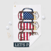 Serviette De Golf ARRIÈRE-PLAN DU PARTI AMERICAN Beer LETS (En situation)