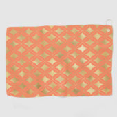 Serviette De Golf Arrière - plan personnalisé Motif géométrique or (Horizontal)