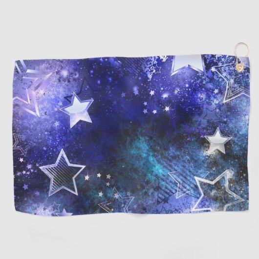 Serviette De Golf Arrière - plan spatial avec étoiles (Horizontal)