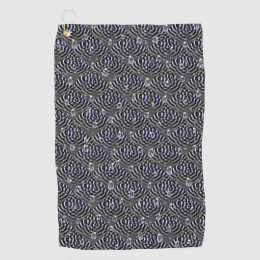Serviette De Golf Arrosage sur métal gris bleu (Devant)