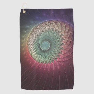 Serviette De Golf Art abstrait d'escargot coloré moderne fractal